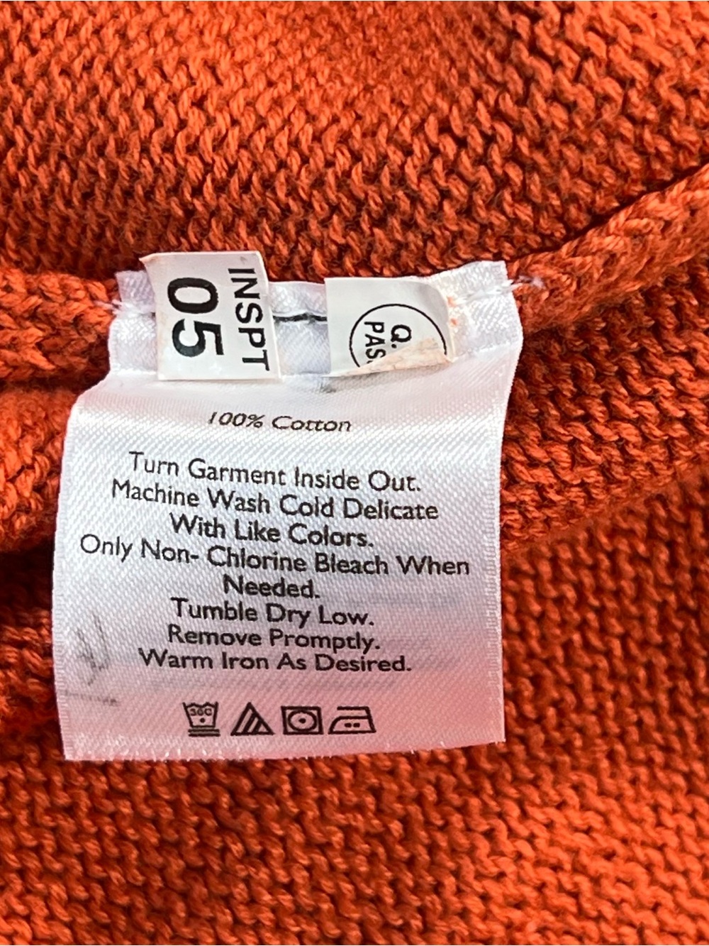 Vintage Eddie Bauer Sweater Men’s L Orange Knit Crew Neck Cotton Fall Pullover - Picture 5 of 8
